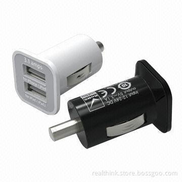 Maximum 3,100mA Car Charger for iPhone, iPad and USB Devices